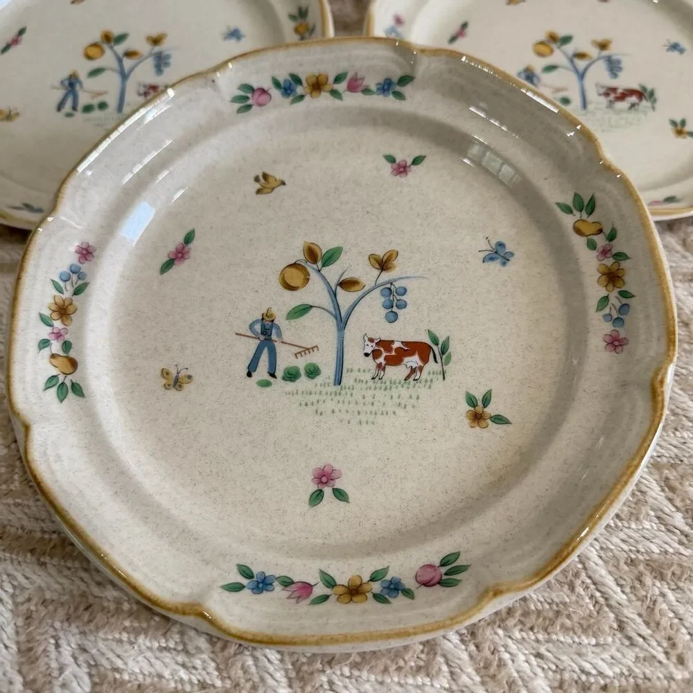 Vintage International China Stoneware HEARTLAND Set of 3 Salad Plates - Picture 2 of 5